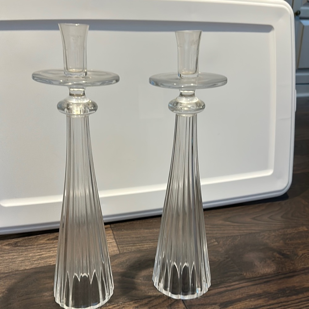 Glass candlesticks